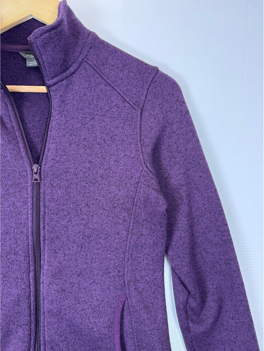 Eddie Bauer Radiator Fleece Jacket Women XS Purple Full Zip Mock Neck Outdoor - Picture 3 of 11